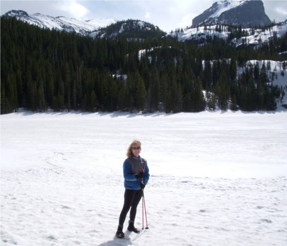 Alice McKenna on snowfield in Colorado.