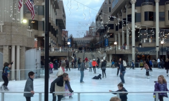 Ice skaters at Georgetown waterfront