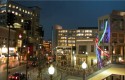 Downtown Silver Spring, MD at night.