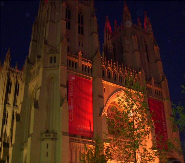 National Cathedral, Washington, DC: lit front